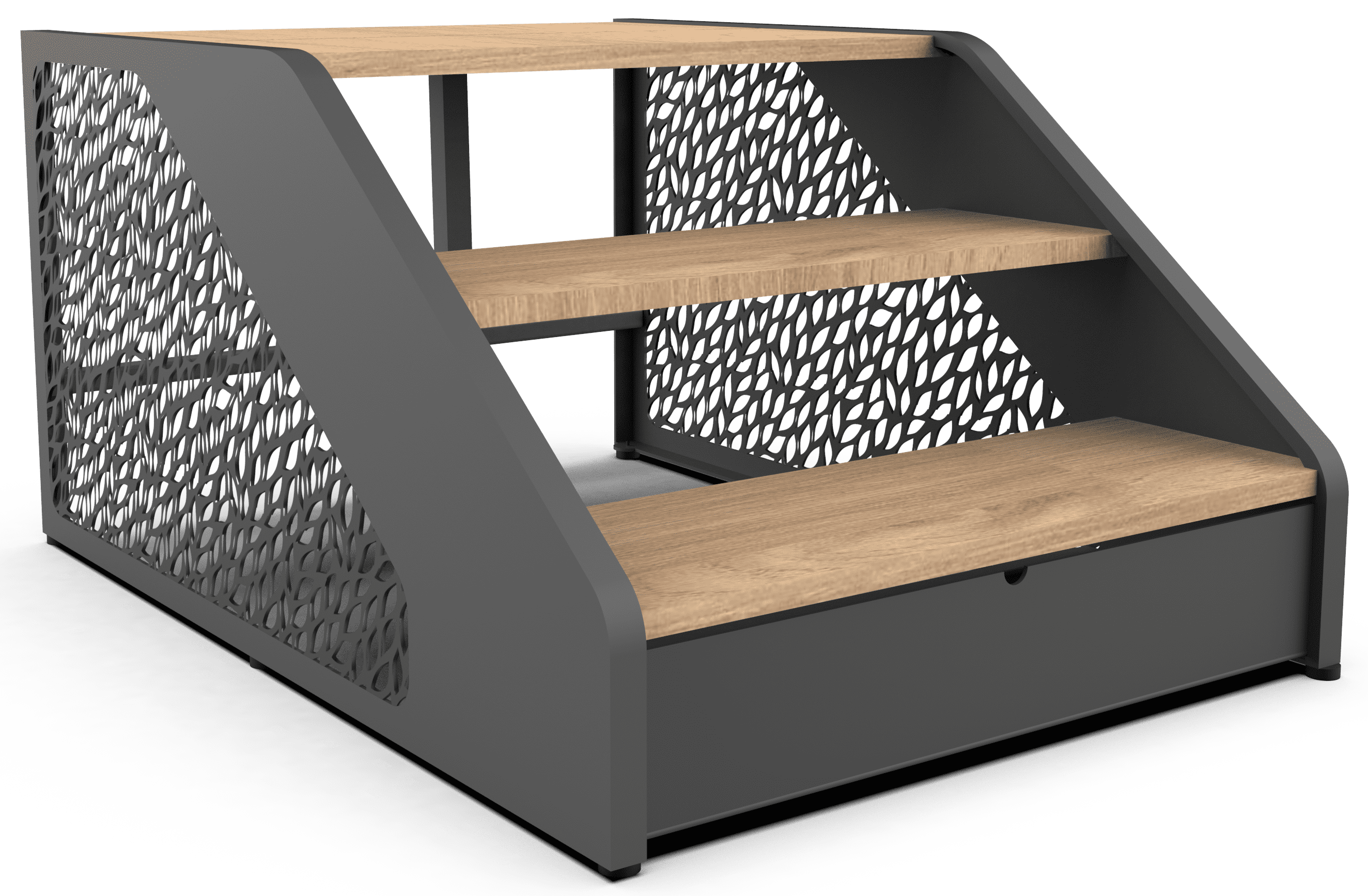 Schůdky Poolex Wood - hnědá